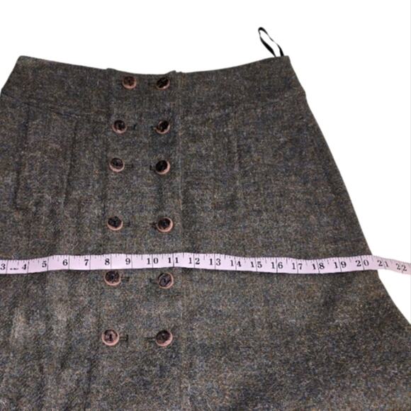 Tyler Boe Tweed Skirt Button Front A-Line Aline Academic Dark Academia Preppy - Picture 4 of 9